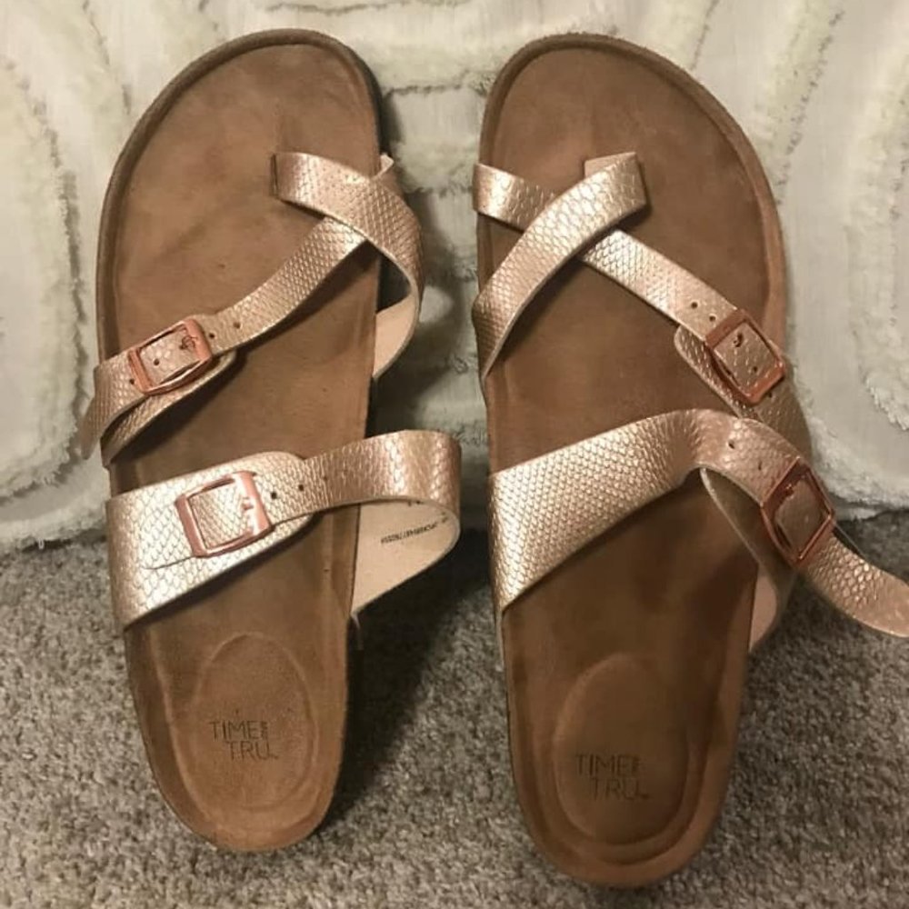 Time and Tru Rose Gold sandals size 9. Brand new without tags